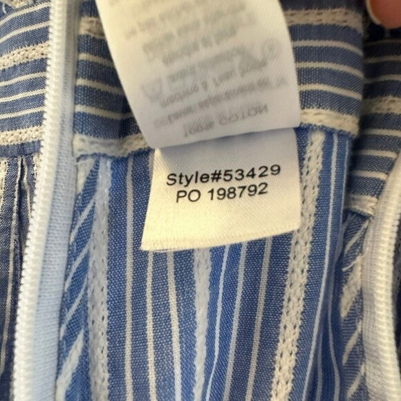 Seafolly Australia Jumpsuit Blue Chambray cropped crisscross back xs blue white - Picture 8 of 9